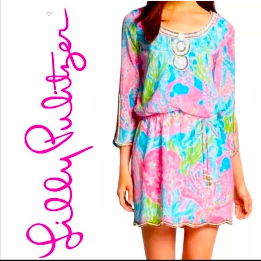 💕 VGUC M Lilly Pulitzer Delisa Dress, Let’s Cha Cha